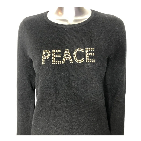Clements Ribeiro POP Cashmere Blend Peace Sweater Black  Size Medium - Picture 2 of 7